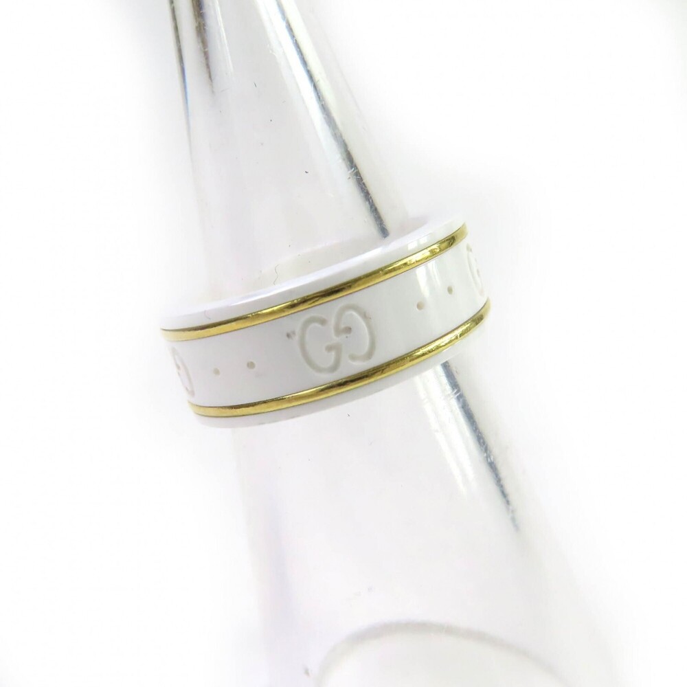 GUCCI Icon Ring, 18K White Gold, Ceramic, 4.5g, Made in Italy, Approx. Japane... - Picture 4 of 11